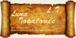 Luna Topalović vizit kartica